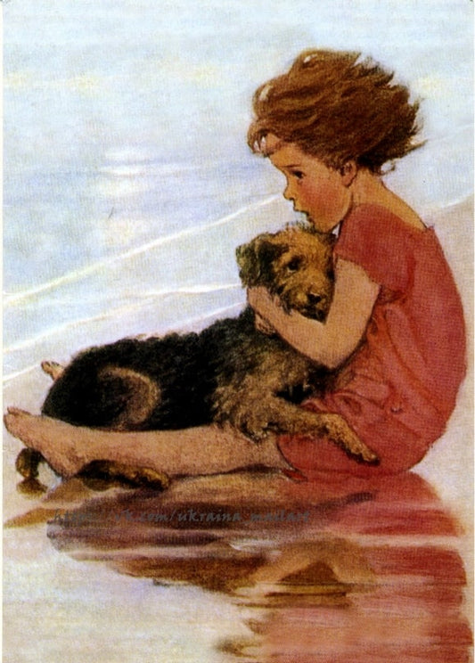 Vintage postcard illustration by artist Jessie Willcox Smith