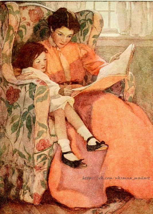 Vintage postcard illustration by artist Jessie Willcox Smith