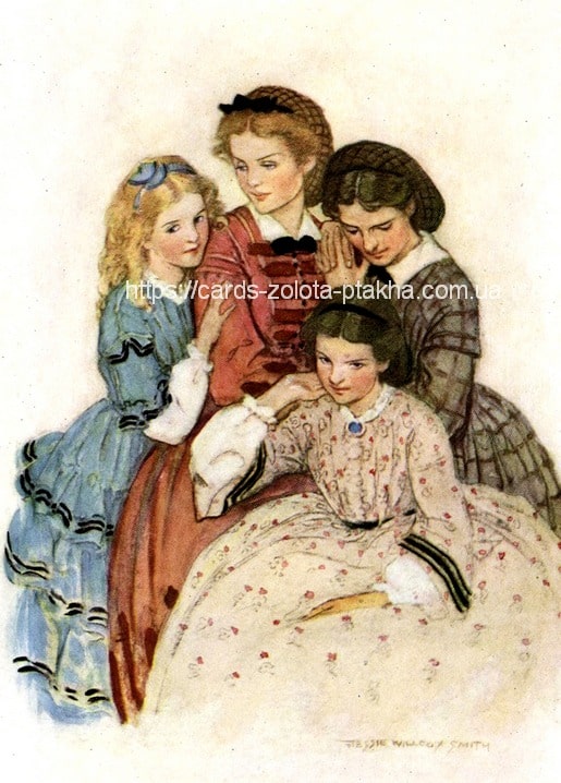 Vintage postcard illustration by artist Jessie Willcox Smith